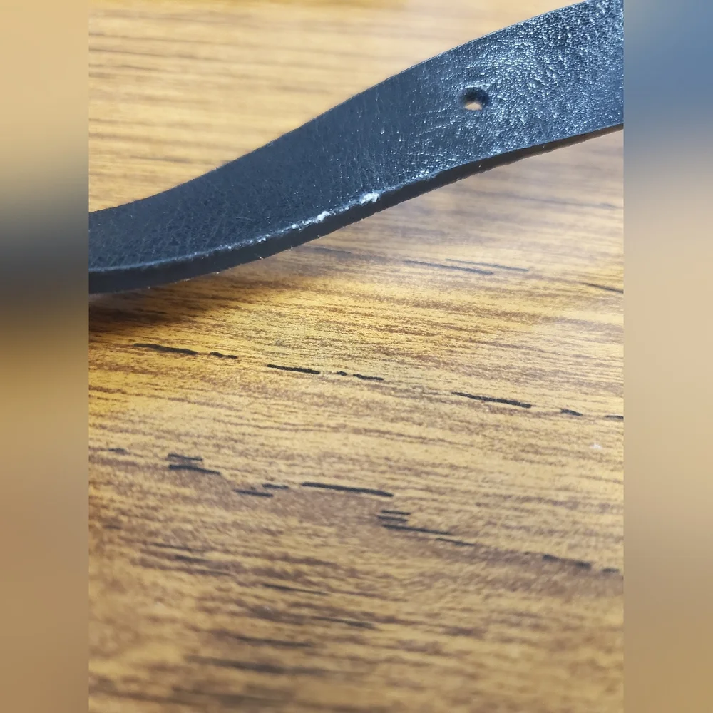 Michael Kors Black Snakeskin Leather Slim Trouser Belt - Picture 8 of 8